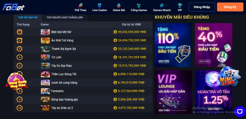Trò chơi bắn cá đổi thưởng tại f789 casino